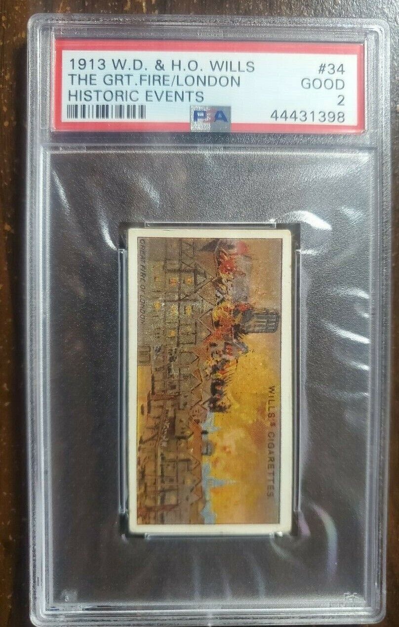 1913 Great Fire of London - W.D. & H.O. Wills card #34 - PSA 2.