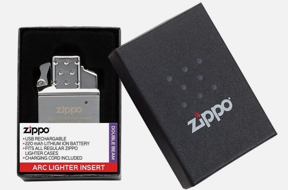 Zippo Rechargeable Double Arc Beam Lighter Insert, 65828, New In Box With Cable