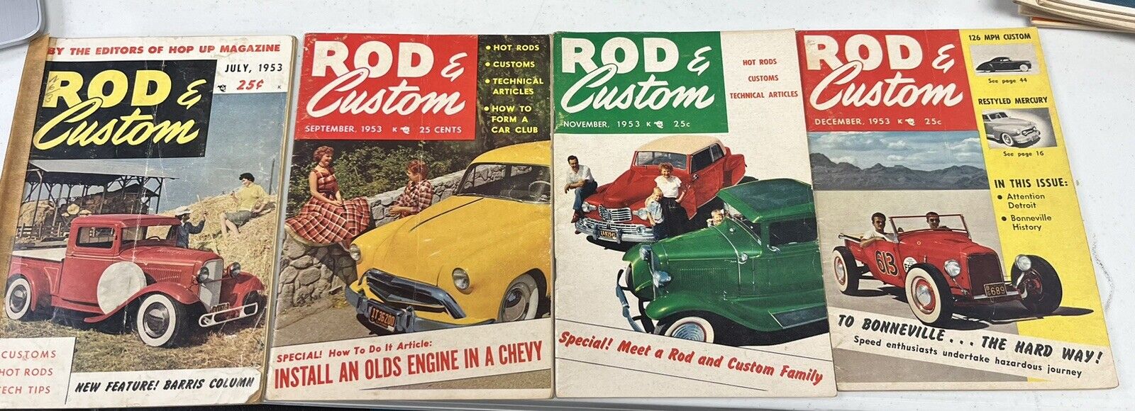 Rod & Custom Vintage (1953) Magazines Set Of 4
