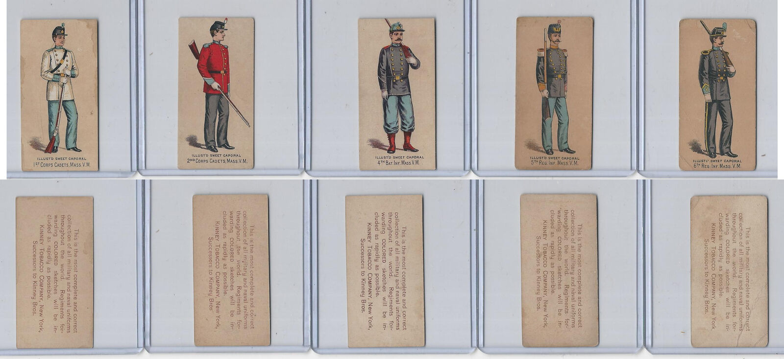 N224 Kinney 1887, Military, Massachusetts, 1st, 2nd, 4th, 5th, 6th, Lot 5 (A)