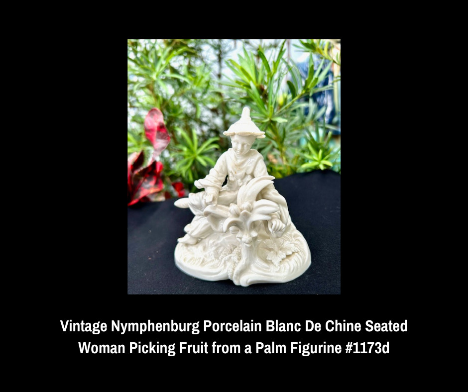 Vintage Nymphenburg Porcelain Blanc De Chine Seated Woman Picking Fruit 1173d