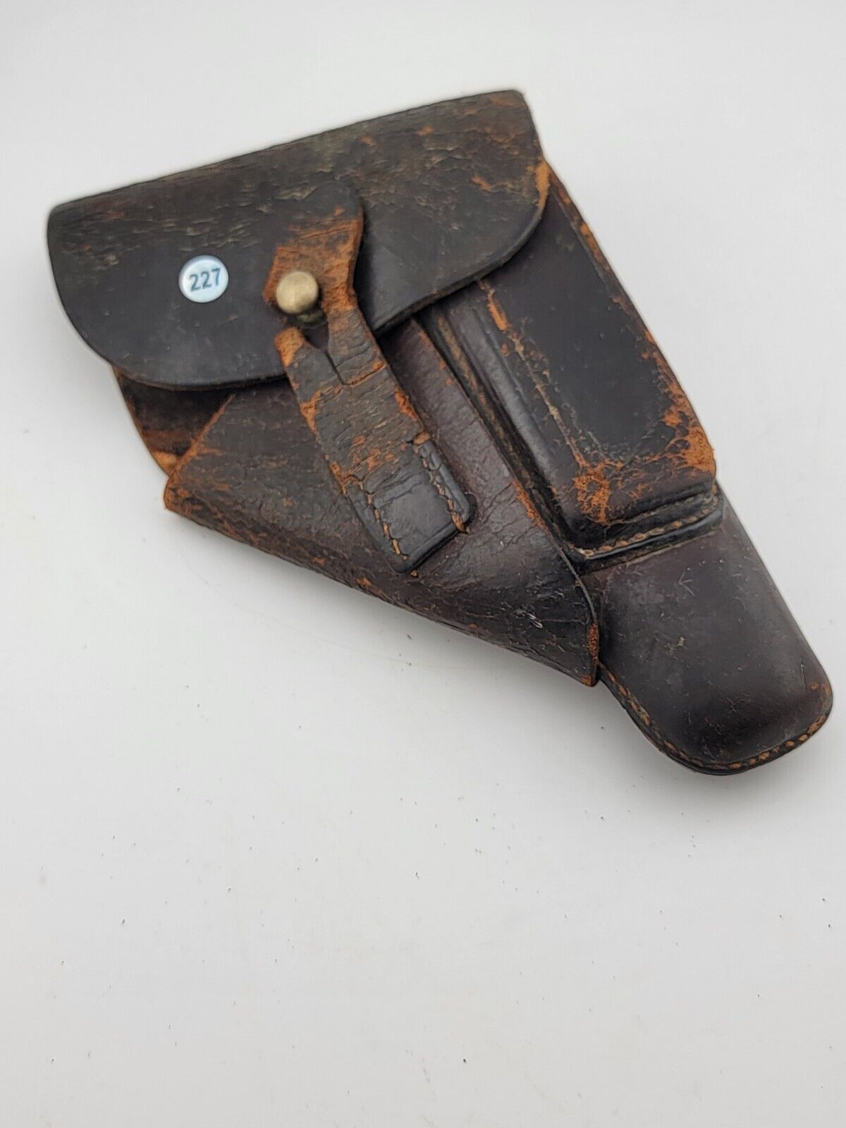 WWII Era  German Police Leather Belt Holster for Sauer 38H Pistol -Black Leather