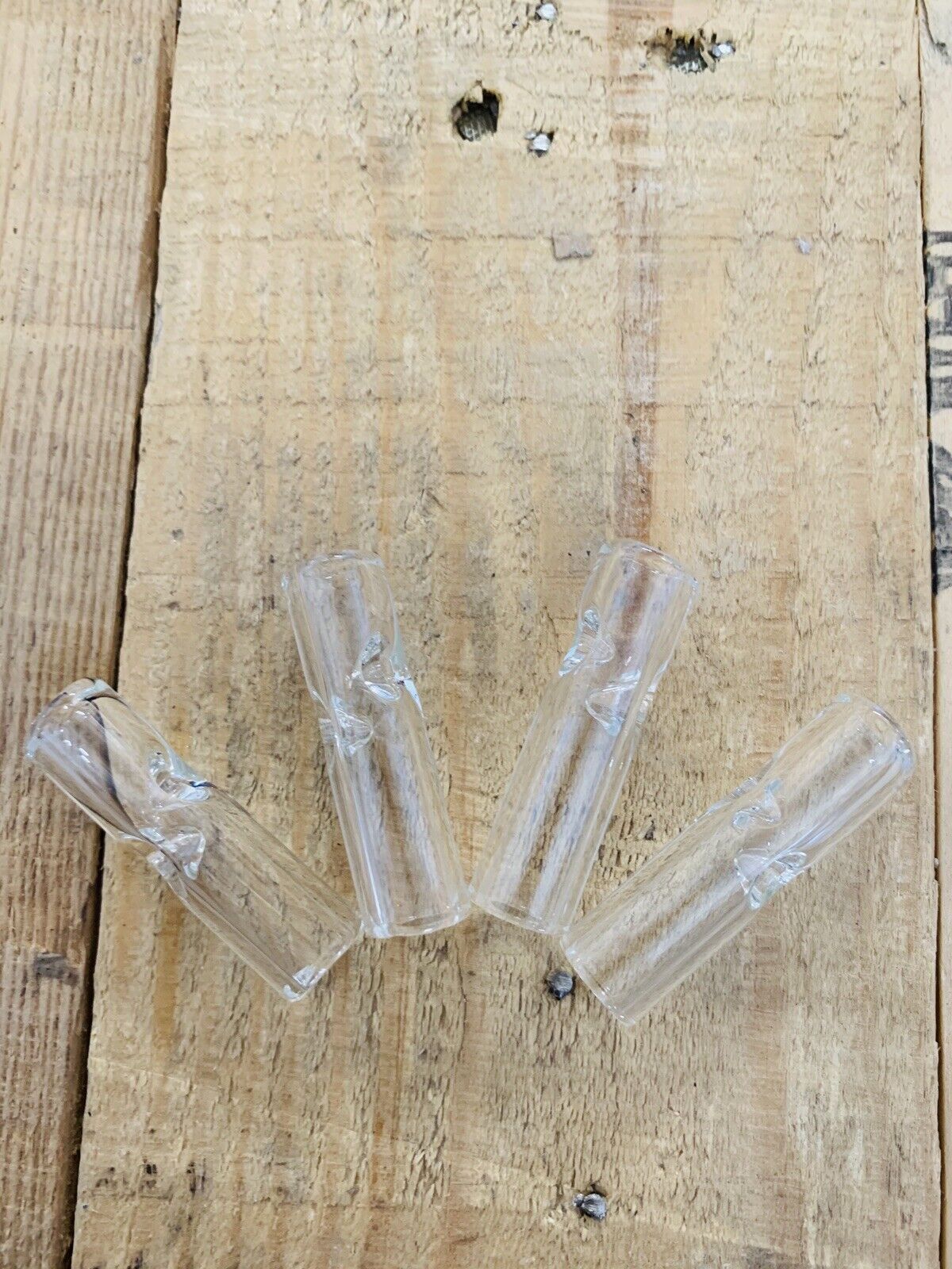4 Pack Glass Filter clear Tips Smoking High Quality  heavy -glass  Round No Lip