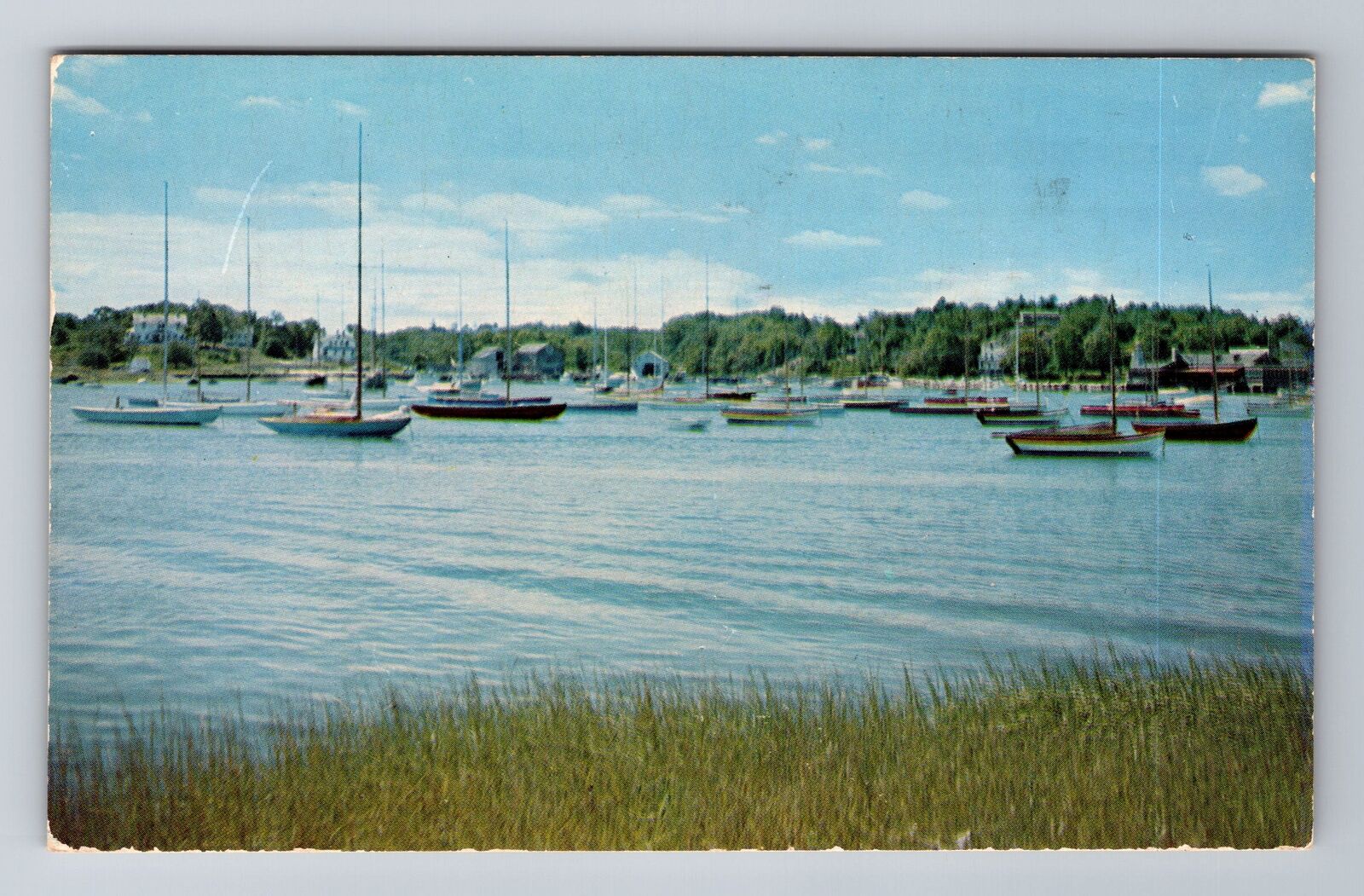 Cohasset MA-Massachusetts, Cohasset Harbor, Antique, Vintage c1956 Postcard