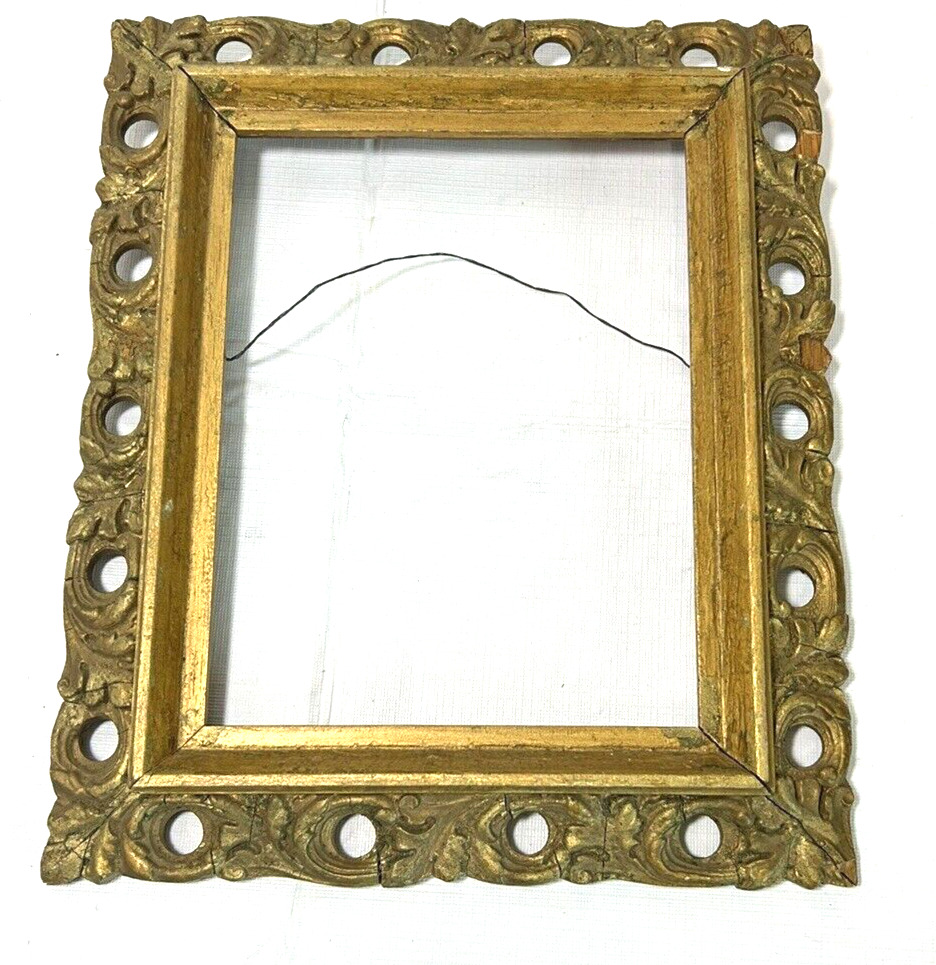 Antique 1880’s Old Openwood wood Picture Frame Opening 8.25 X 6.25   10x12”
