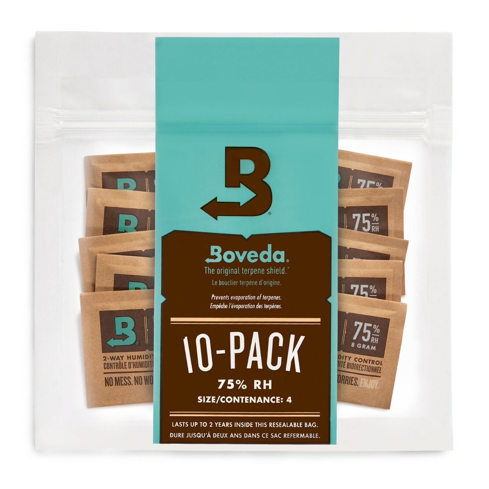 Boveda 75% RH 2-Way Humidity Control - Protects & Restores - Size 8 - 10 Count