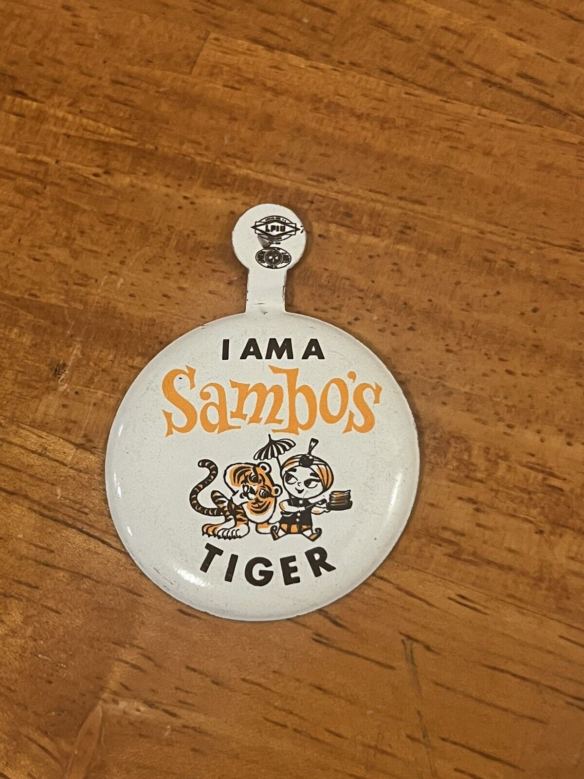 I Am A Sambo’s Tiger Button from Sambo’s Restaurant 1960s or 1970s