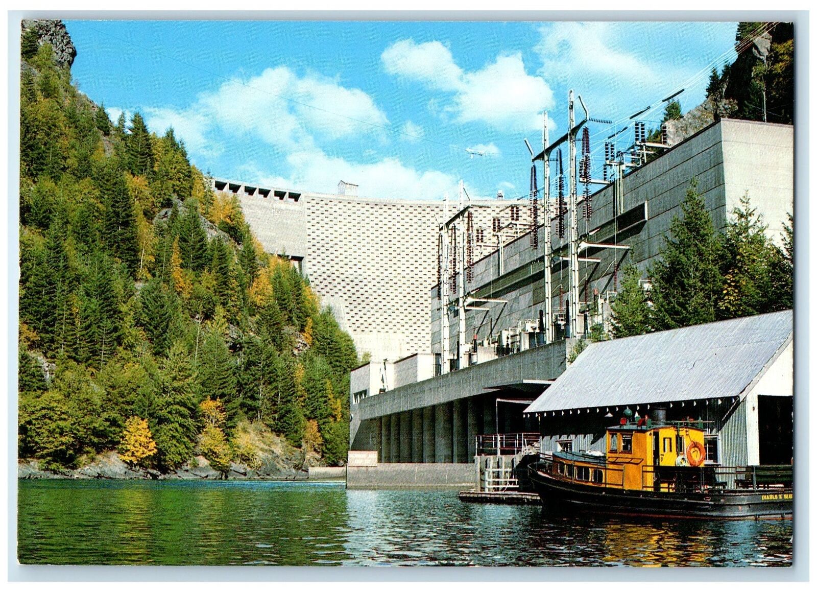 c1960s Ross Dam Upstream North Cascades Washington WA Unposted Vintage Postcard