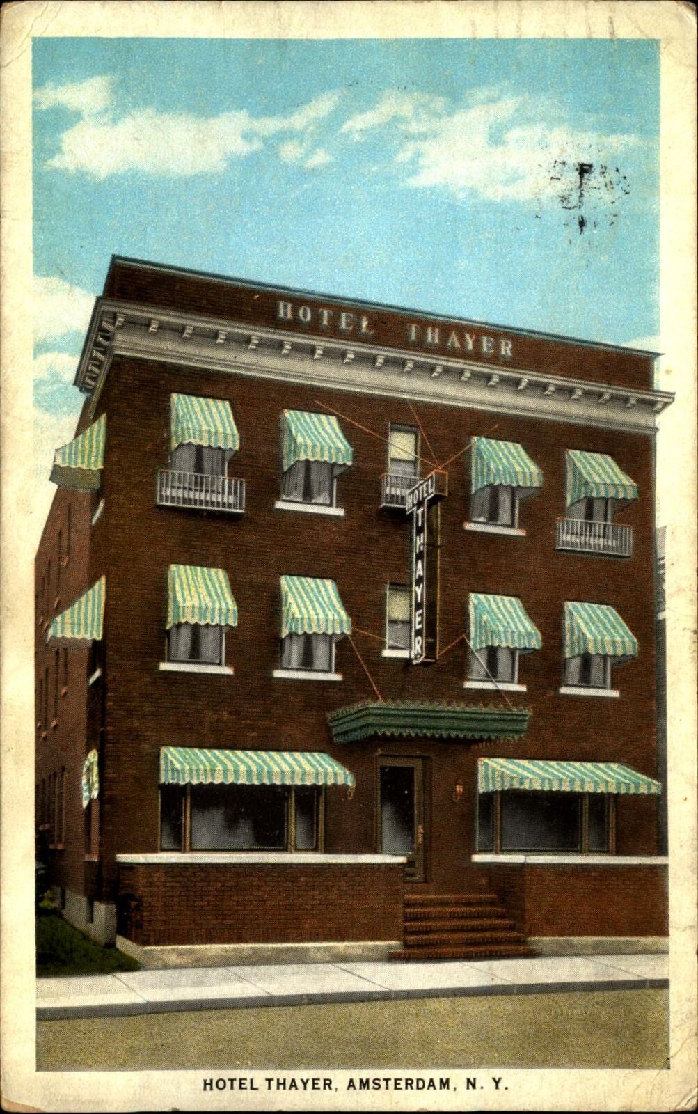 Hotel Thayer ~ Amsterdam NY New York ~ mailed 1926