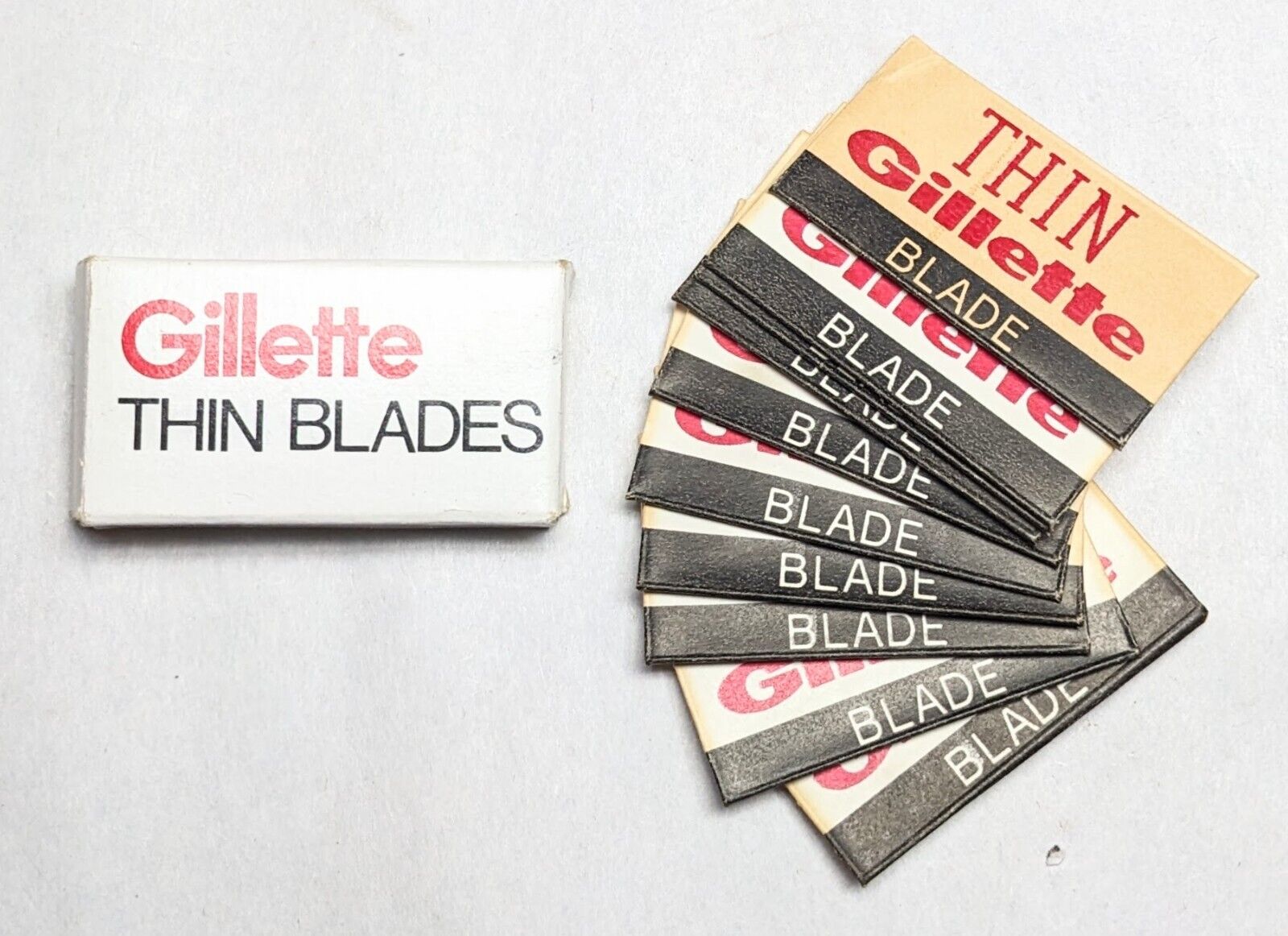 Vintage Gillette Thin Razor Blades, New Old Stock, 10 Pack
