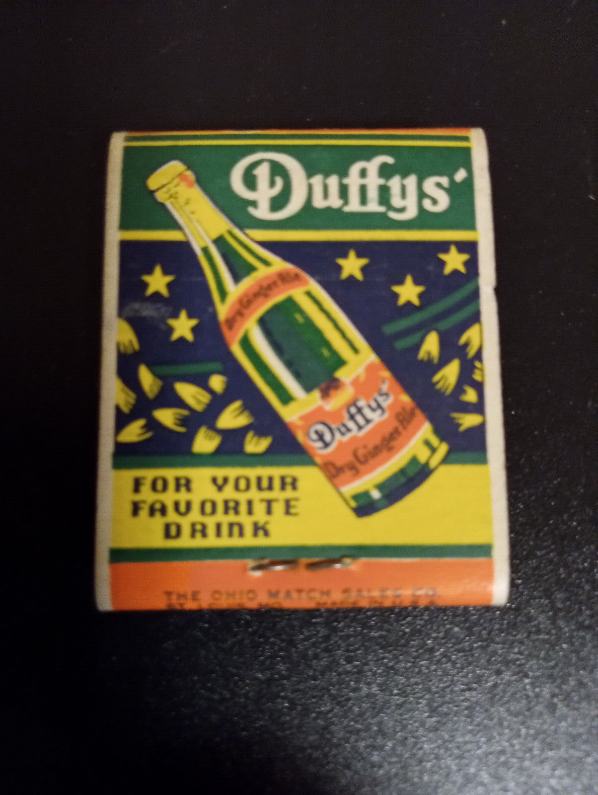 1940\'s FULL - DUFFY\'S ROOT BEER / GIN SODA Matchbook. Unused & Unstruck. N-Mint
