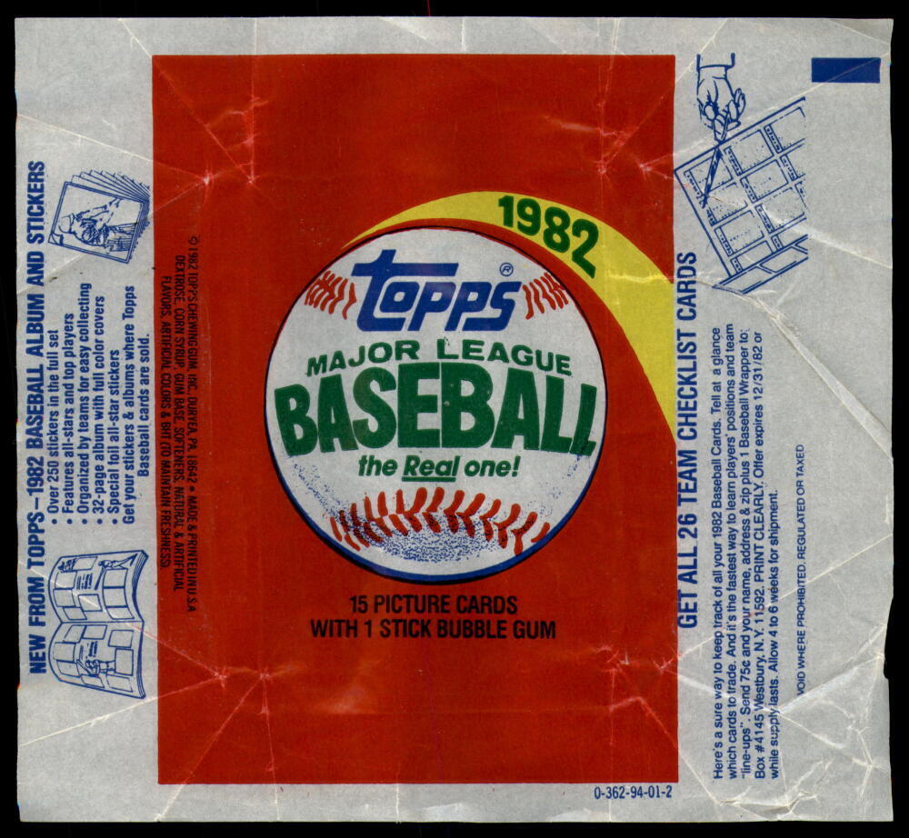 1982 Topps Baseball Wax Wrapper
