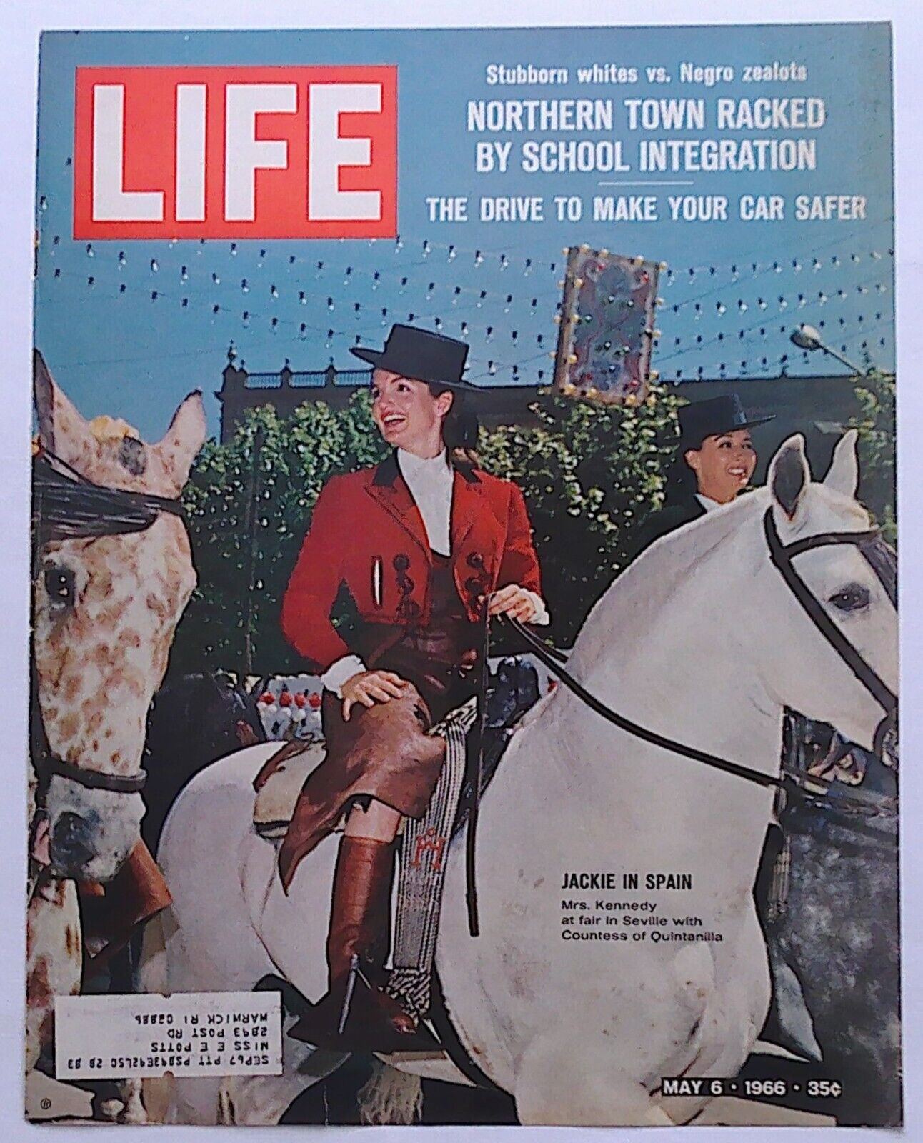 Life Magazine Cover Only  ( Jackie in Spain ) May 6, 1966