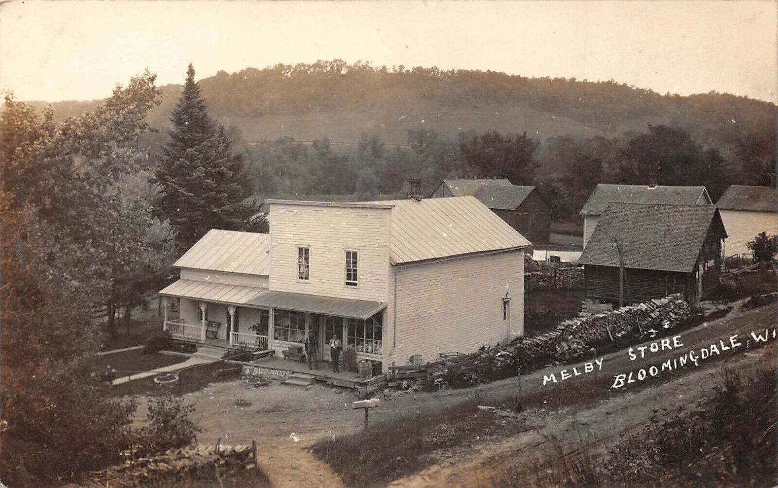 RPPC Melby Store Bloomingdale Wisconsin 1913 Photo Postcard