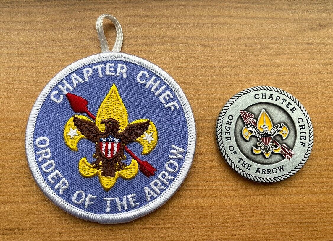 CHALLENGE COIN Plus PATCH Order Arrow Lodge Boy Scout Award Gift CHAPTER CHIEF