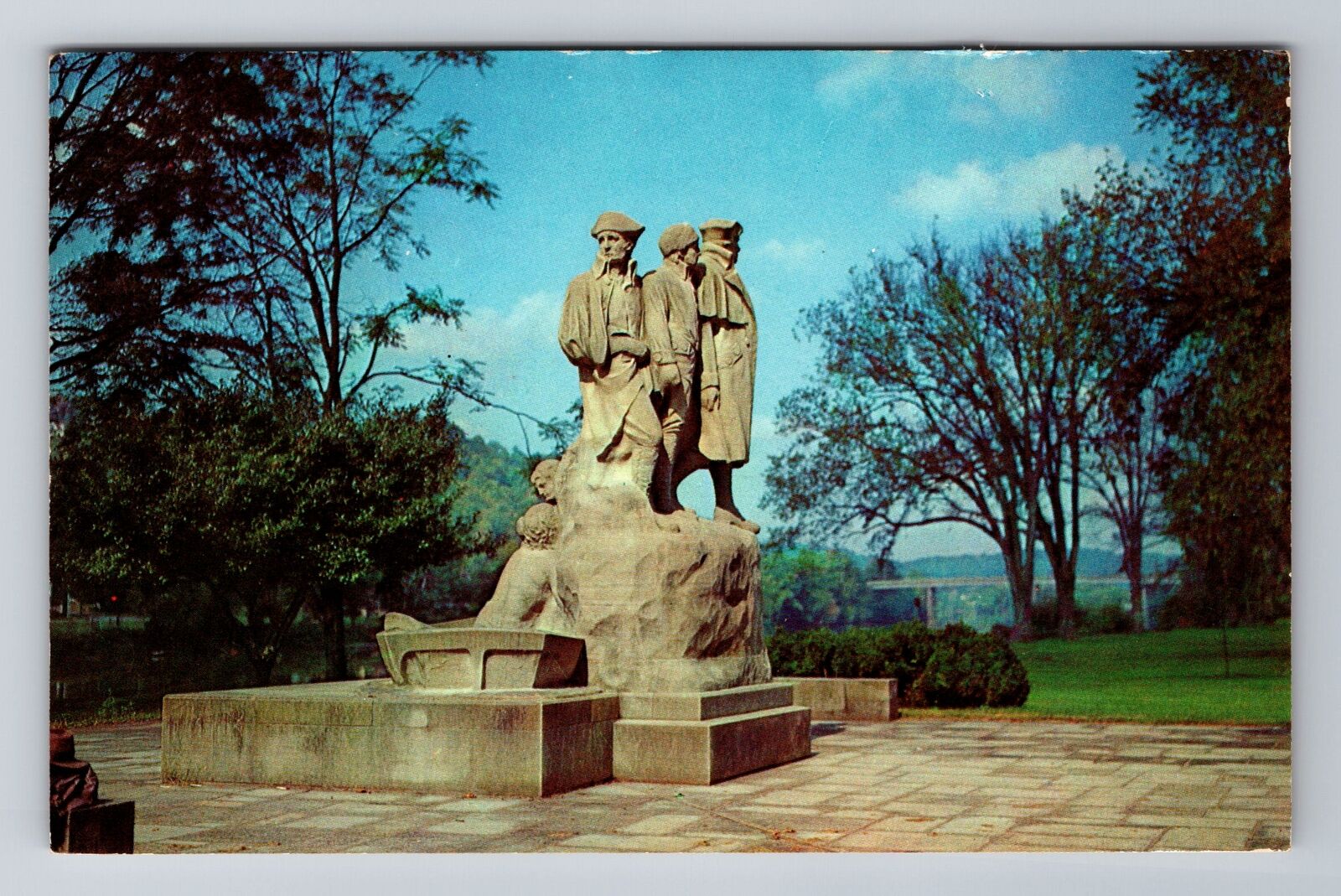Marietta OH-Ohio, Monument To The Start Westward, Antique, Vintage Postcard