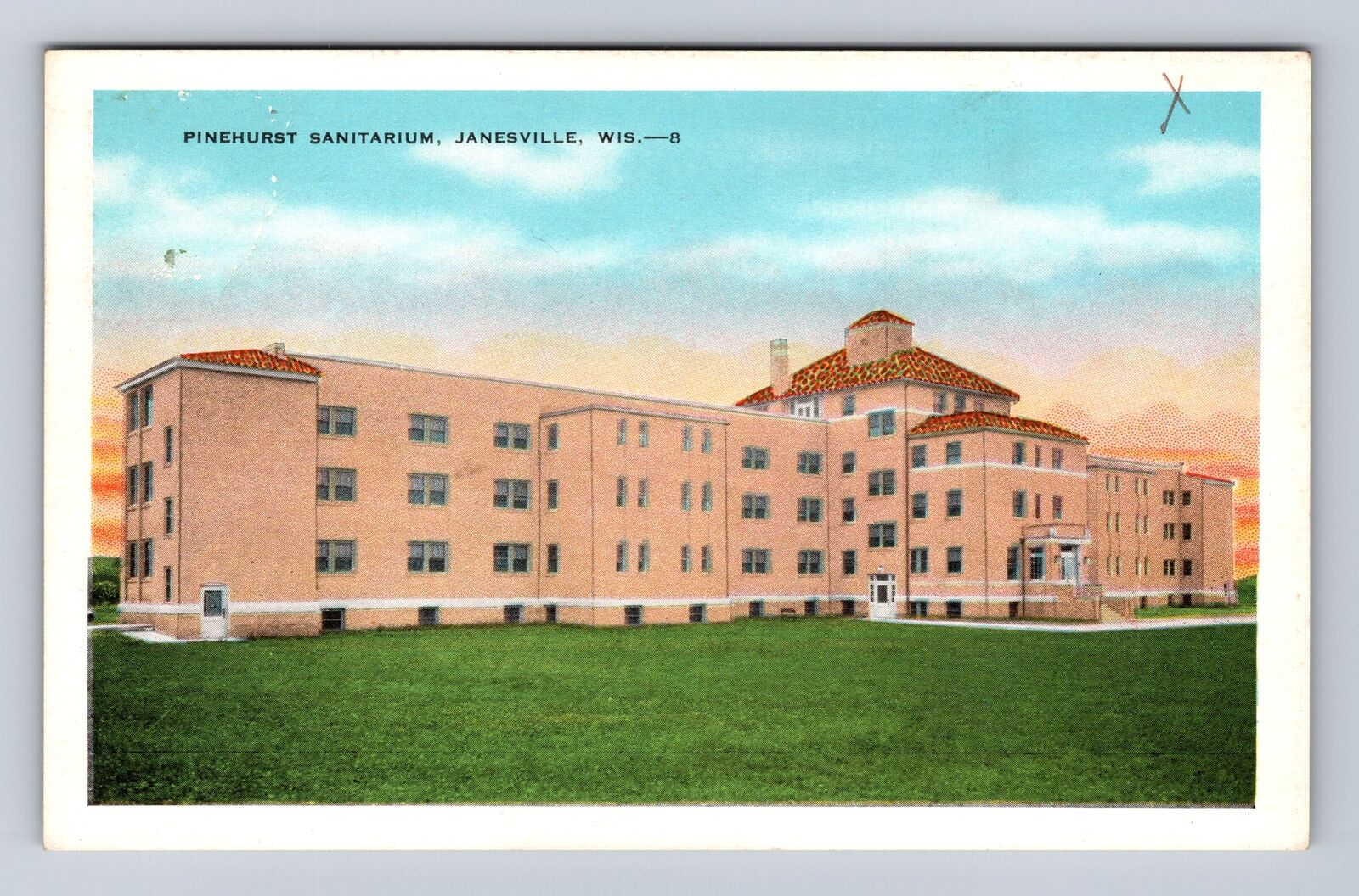 Janesville WI-Wisconsin, Pinehurst Sanitarium, Antique, Vintage Postcard