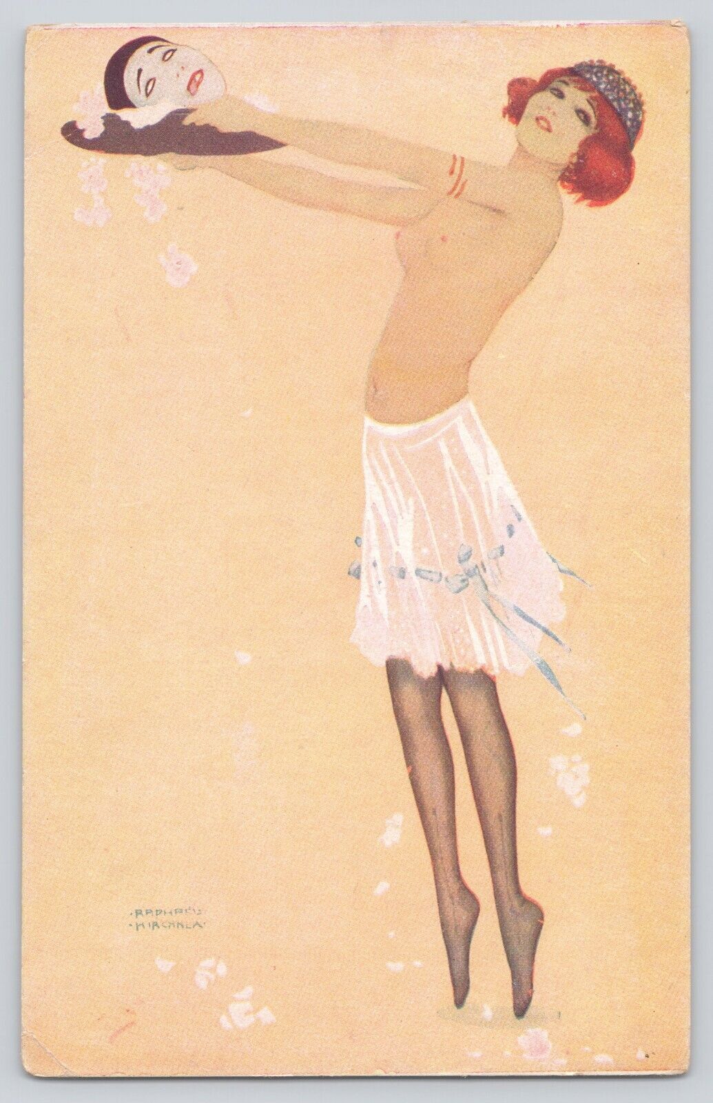 Postcard Artist Signed Raphael Kirchner Head On Platter Salome Art Nouveau Rare