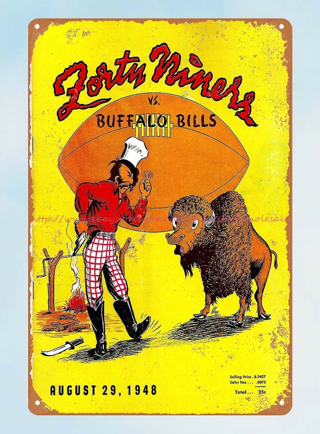 1948 American football Buffalo Bills tin sign cool tin