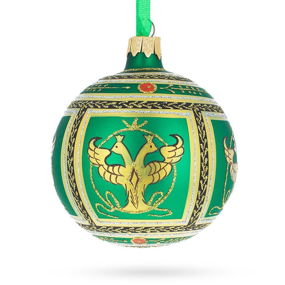 Regal 1912 Napoleonic Royal Egg Green - Blown Glass Ball Christmas Ornament 3.25