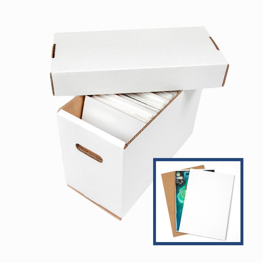 GEMINI Thick-Grip Short Comic Storage Box with Box Divider Bundle