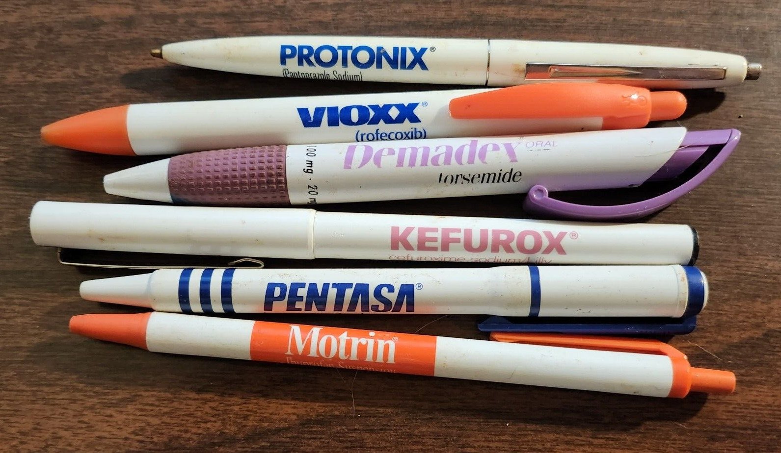 Lot 6 Drug Rep Pens Pharmaceutical Pharma Medical Kefurox Protonix Vioxx Pentasa