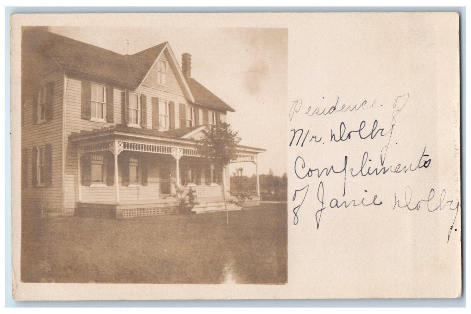 c1910's Victorian Residence Wye Mills Maryand MD RPPC Photo Postcard