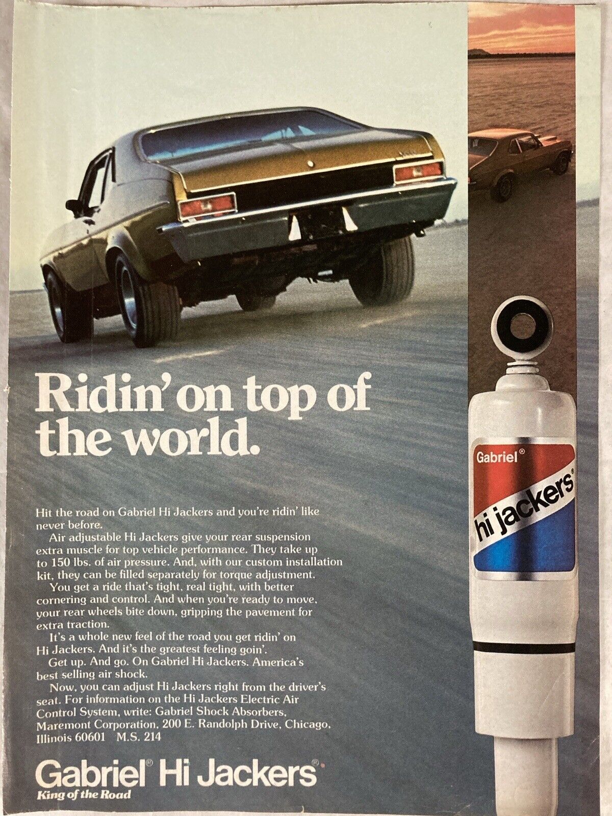 1976 Gabriel Hi Jackers Shocks Print Ad Chevrolet Nova