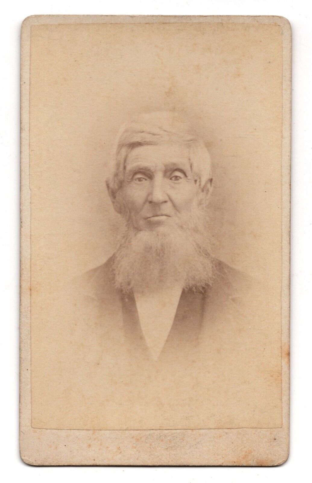 ANTIQUE CDV CIRCA 1870s S.B. HILL HANDSOME OLDER BEARDED MAN AUSTIN TEXAS