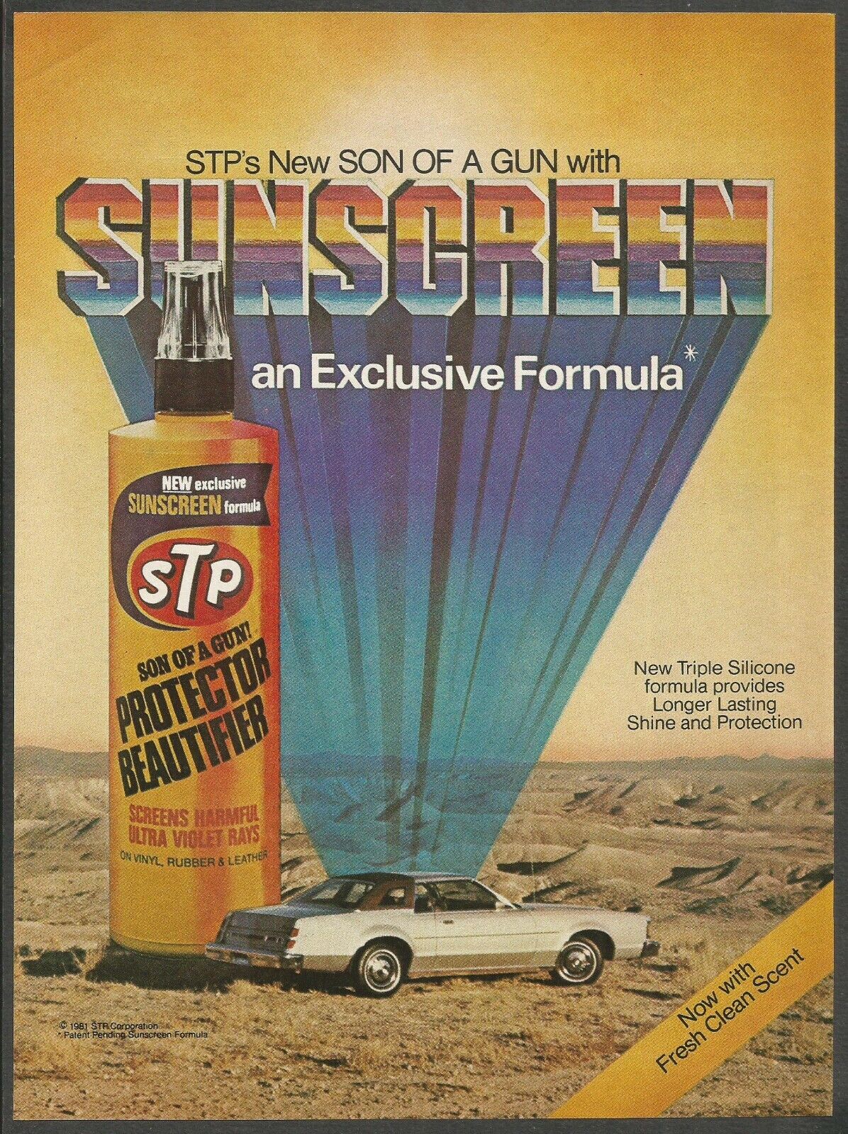 STP Son of a Gun with SUNSCREEN - 1981 Vintage Print Ad