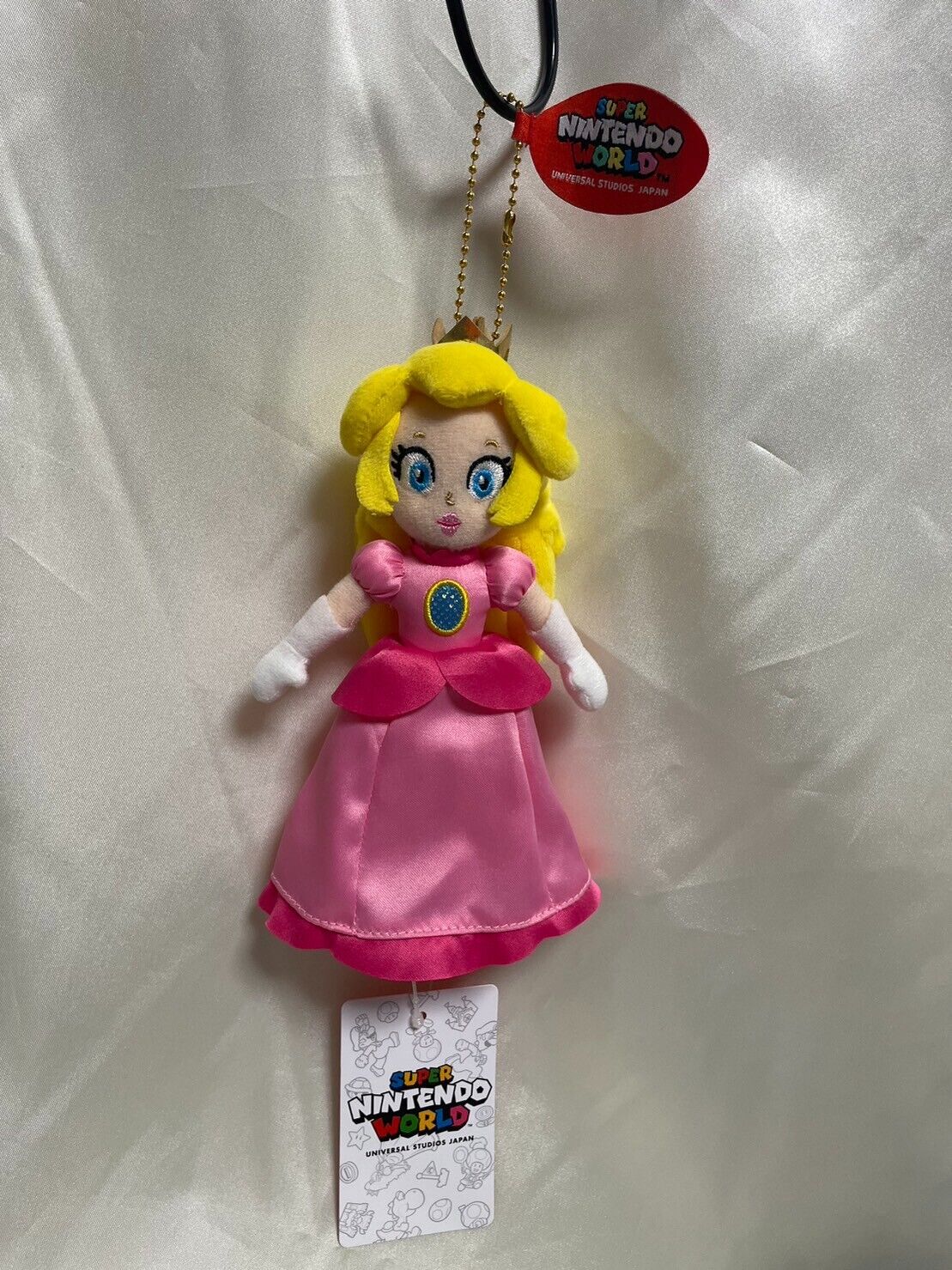 USJ Exclusive Princess Peach Mascot Plush keychain Super Nintendo World Japan