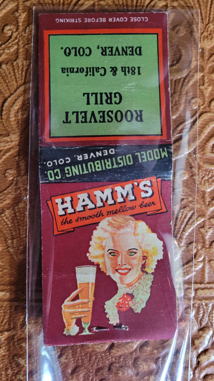 1930's Hamm's The Smooth Mello Beer Matchbook Match Cover