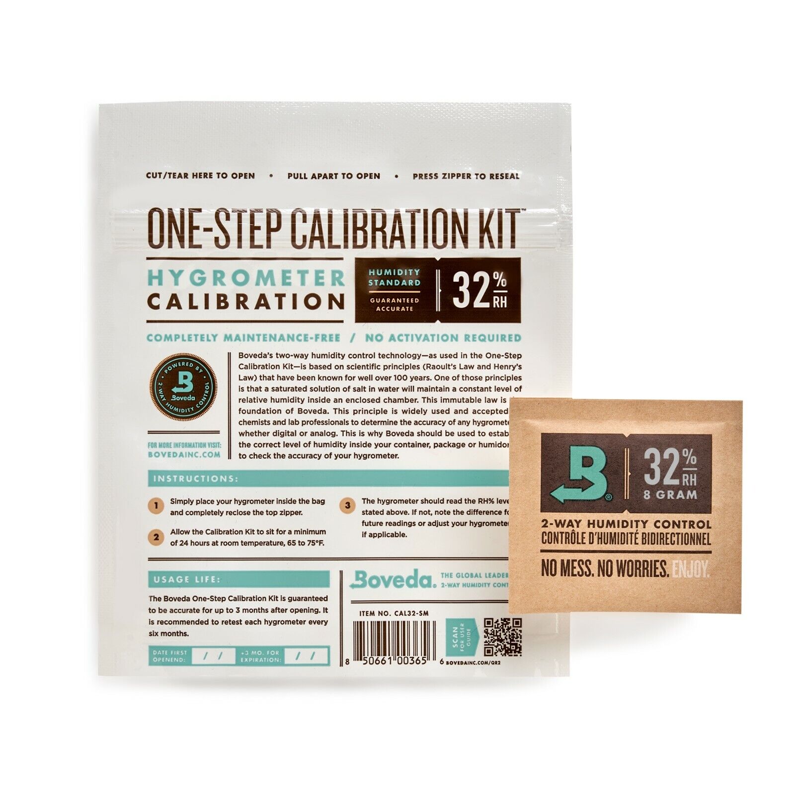 Boveda One Step Preloaded 32% RH Calibration Kit - Seasons Humidor - 1 Count