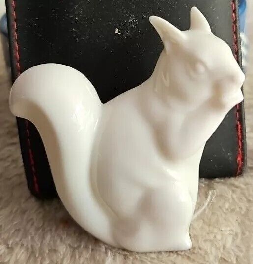 3-inch White Porcelain Squirrel Animal Figure by HUTSCHENREUTHER Germany