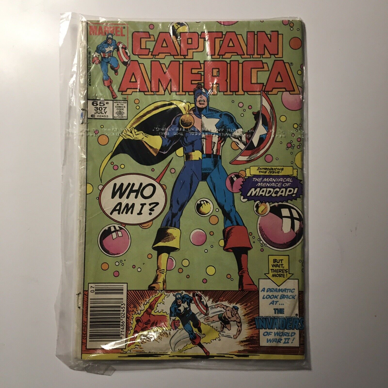 Marvel Comics Captain America #307 1st Appearance Of Madcap July 1985