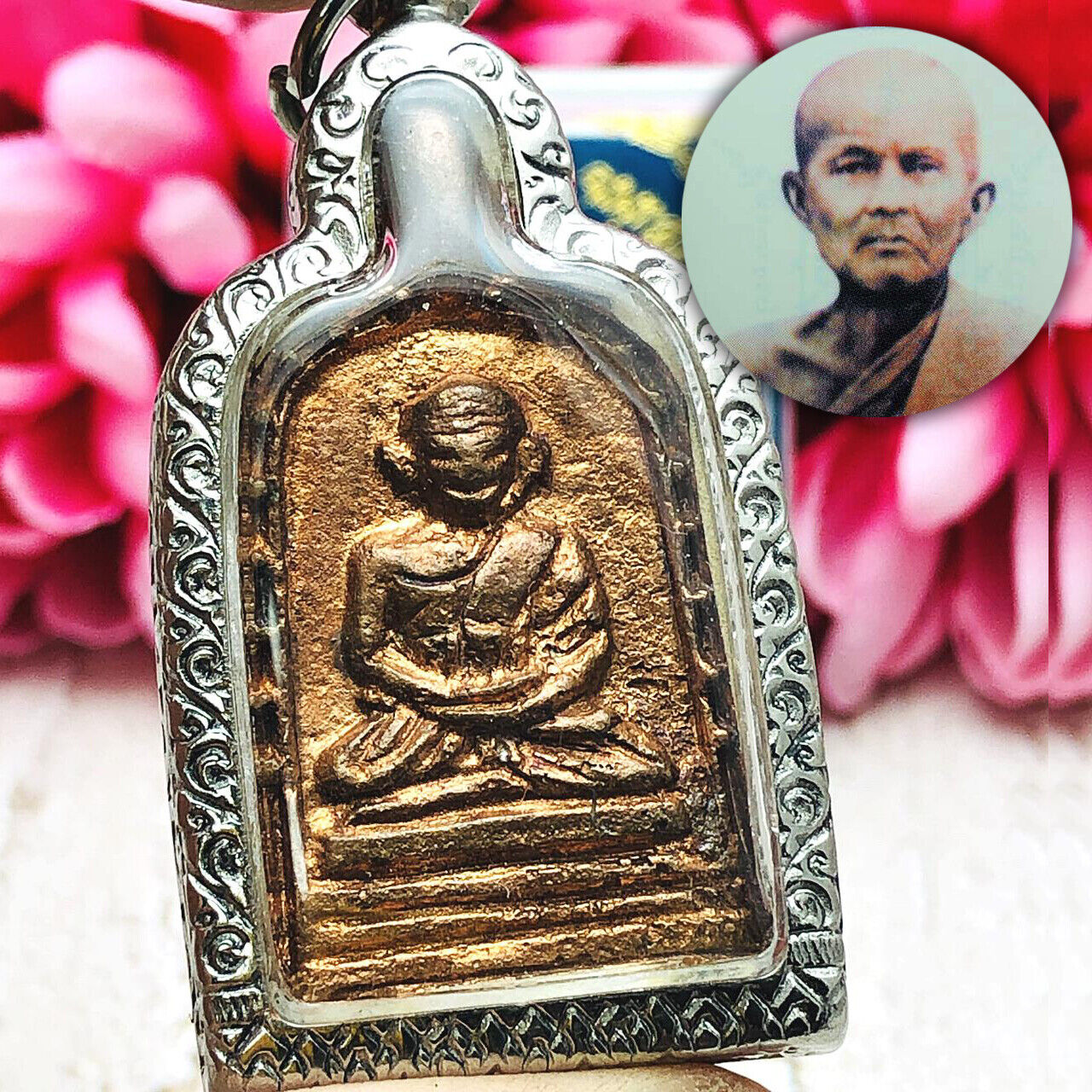Rien Roon3 Jobyai Be2555 Lp Pai WatKampang Great Protect Life Thai Amulet #16281