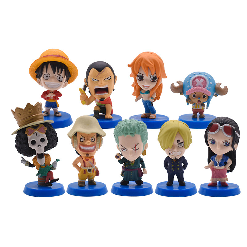 9pcs/Set One Piece PVC Figure Toys Collection Doll Model Cake Topper Kids Gifts