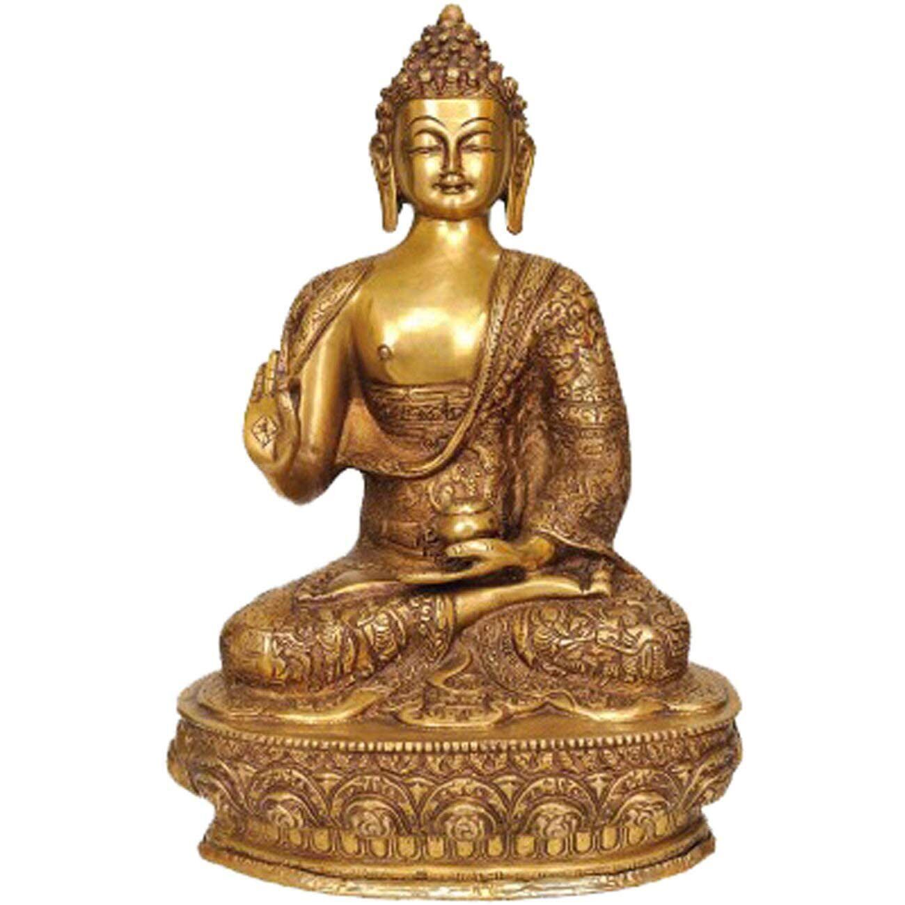 Brass Blessing Buddha Idol Buddha Statue, Height 12 Inch