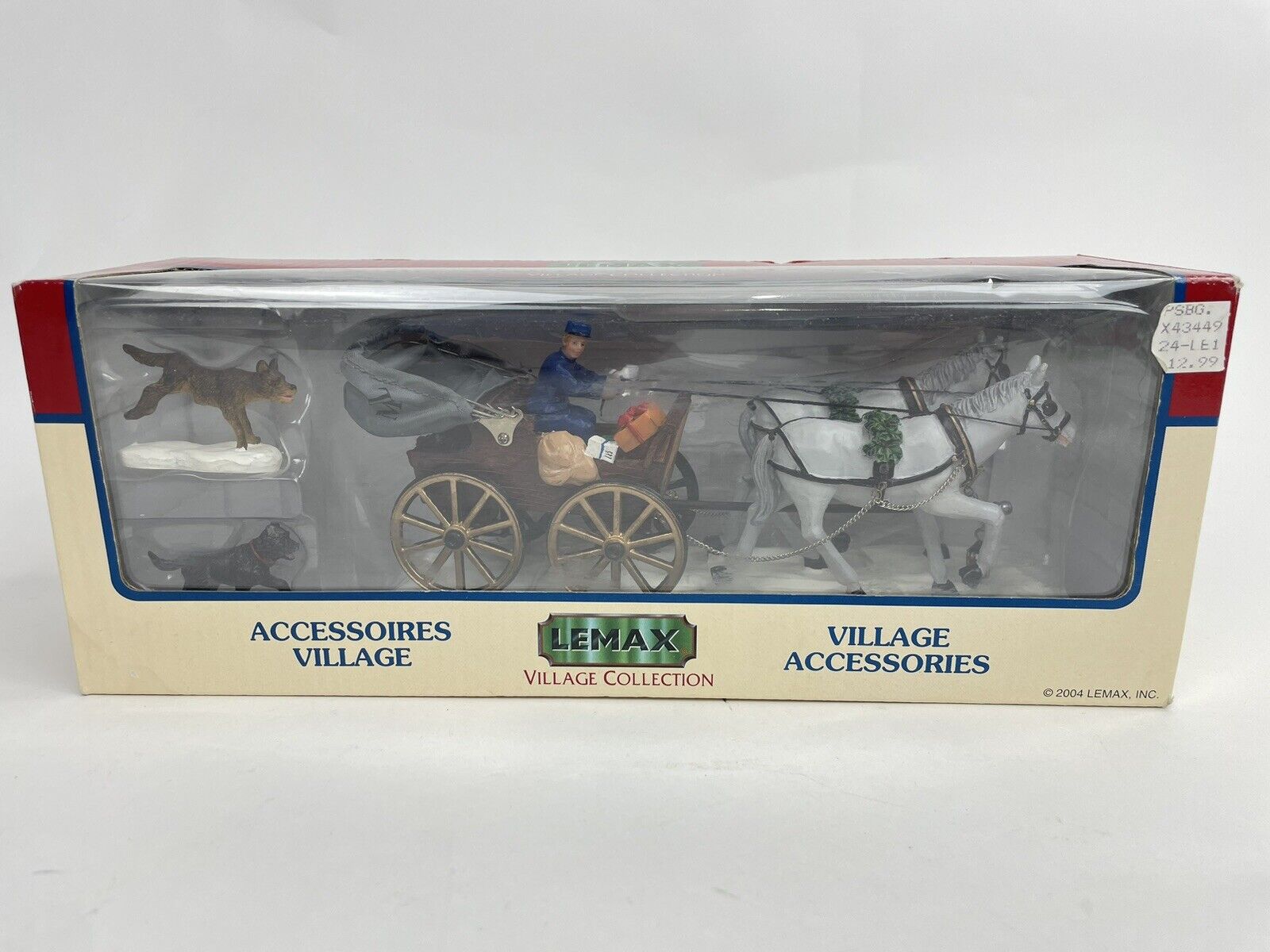 New Retired Lemax Mail Carriage 43449 Village Collection Horse Drawn Wagon
