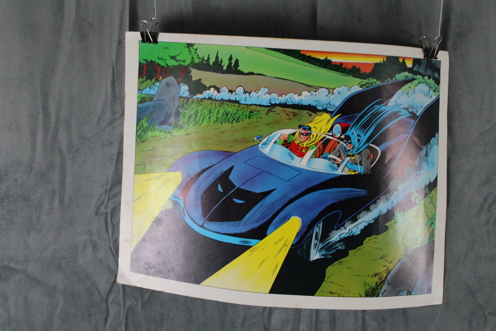 Vintage DC Poster - 1960s Batmobile - Paper Poster
