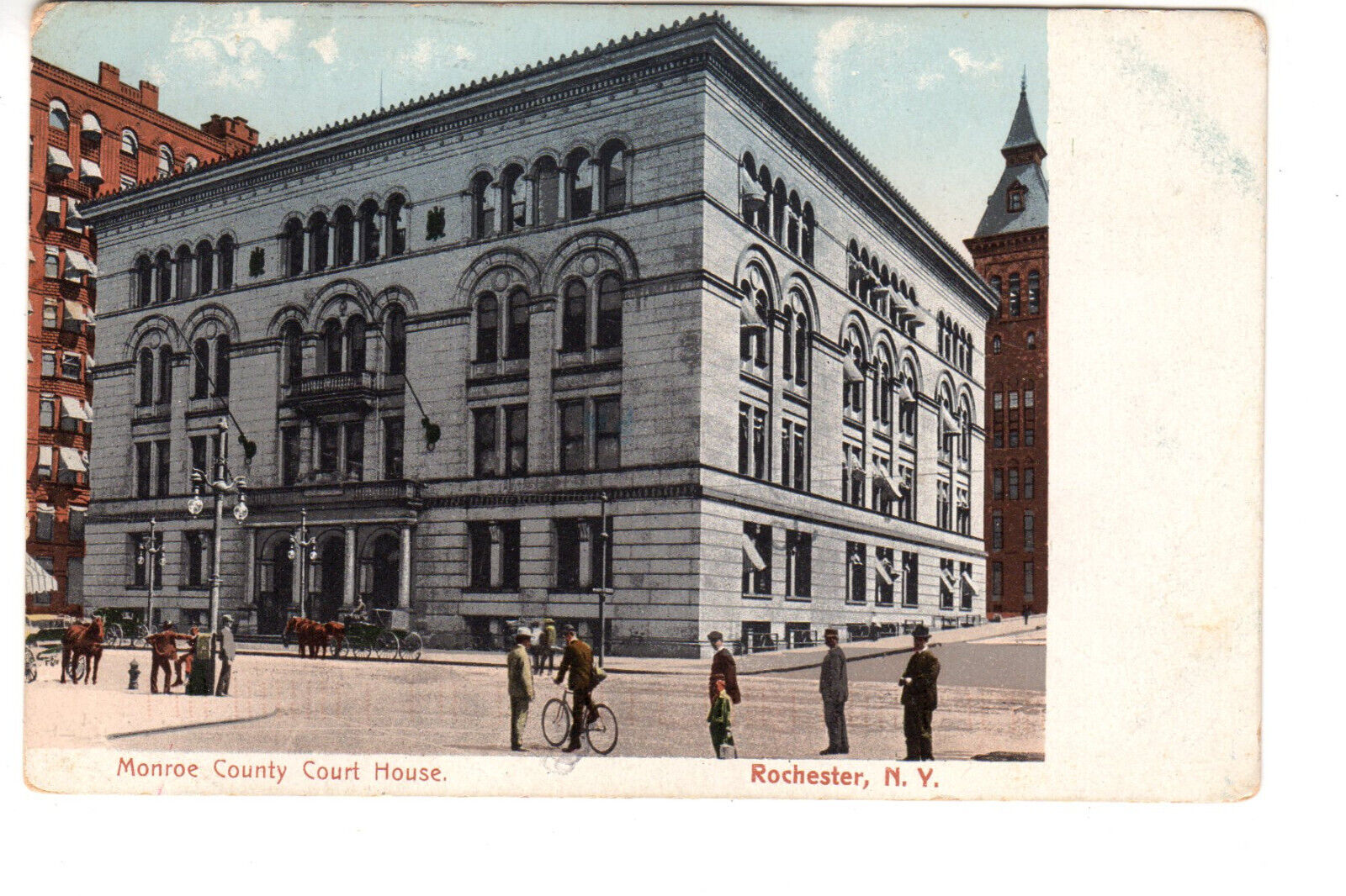 Postcard: Monroe County Court House, Rochester, NY (New York) - architecture