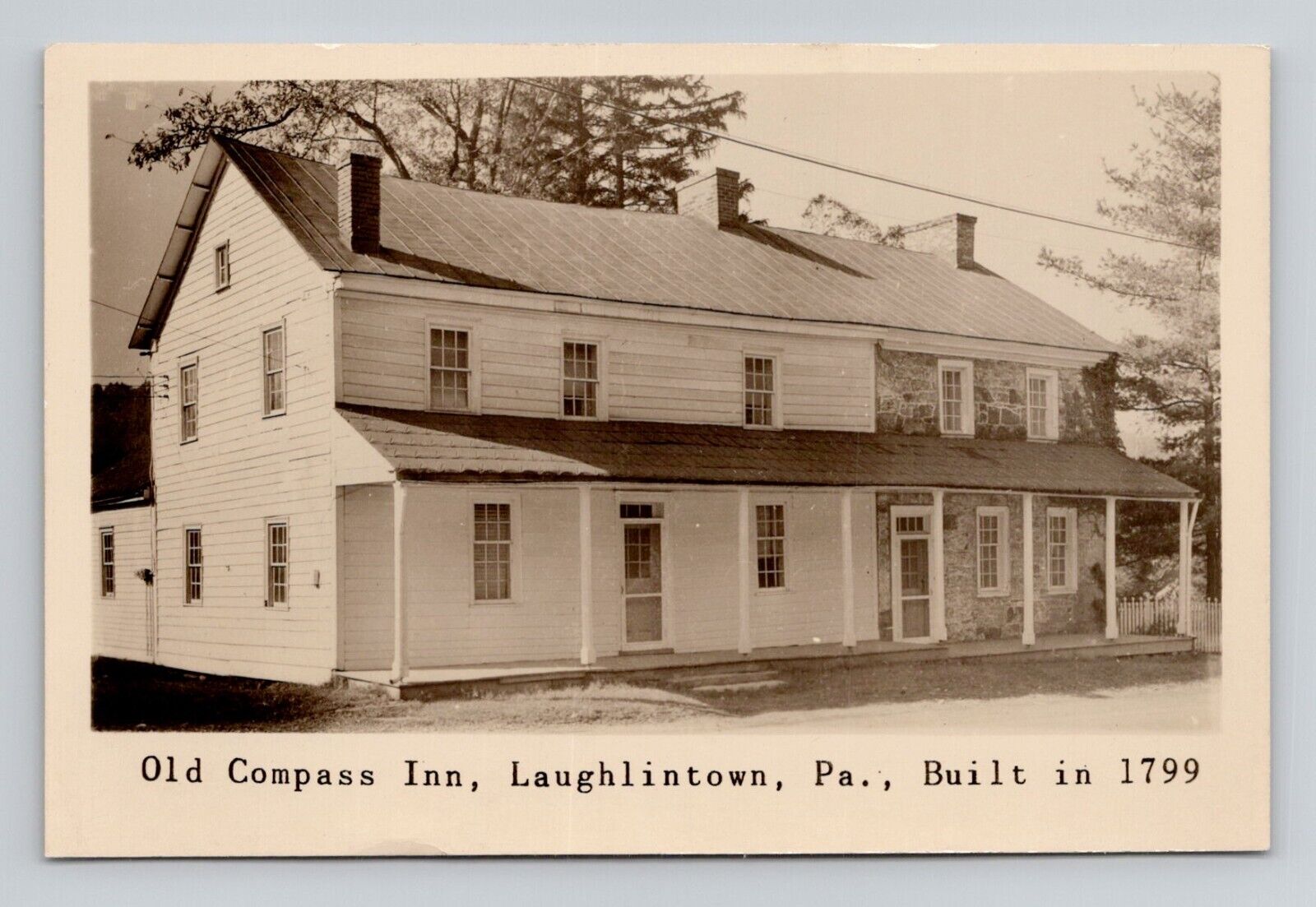 Postcard RPPC Old Compass Inn Laughlintown Pennsylvania, Vintage Real Photo J11