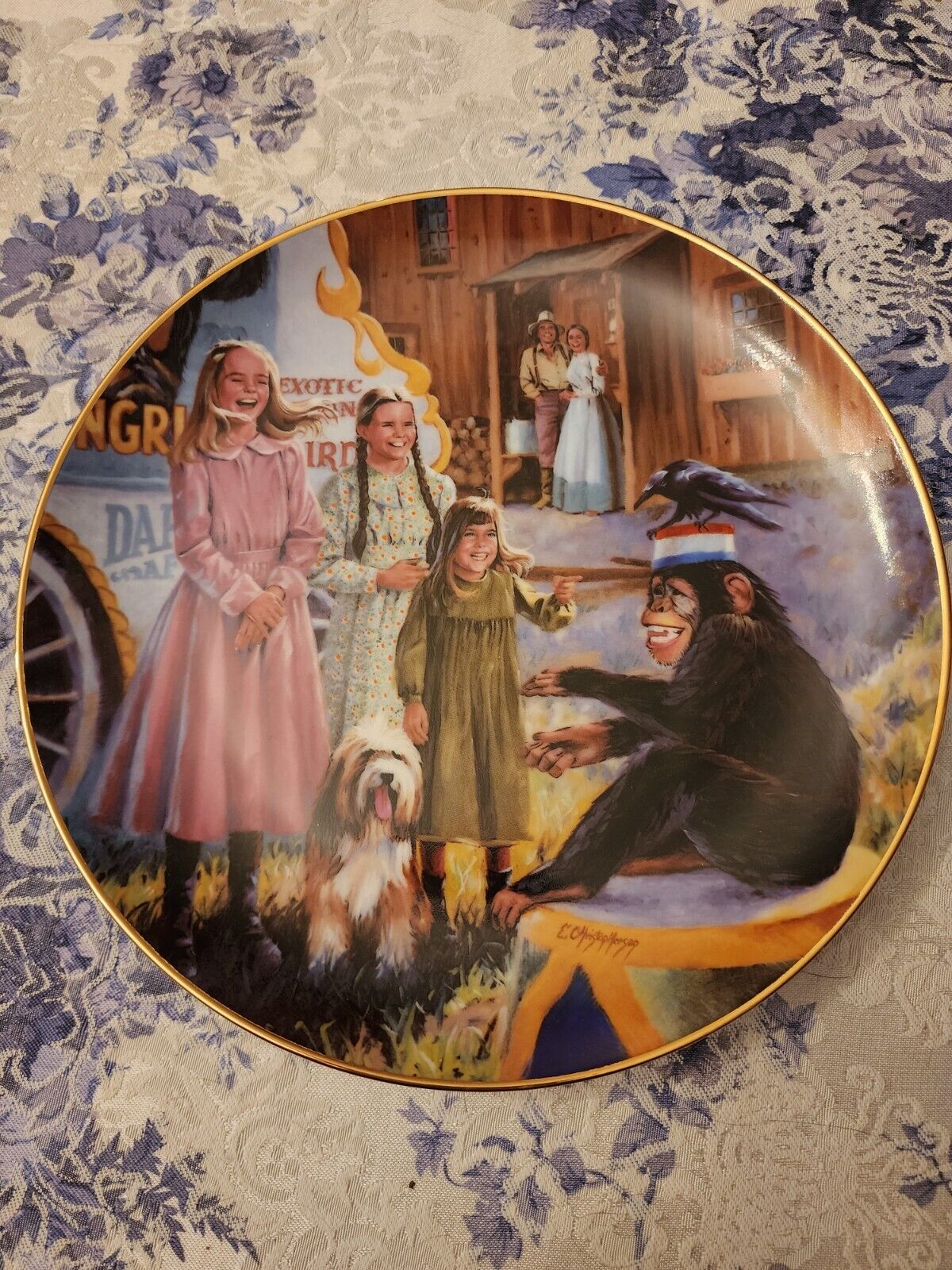 Little House on the Prairie Medicine Show Collectible Plate COA