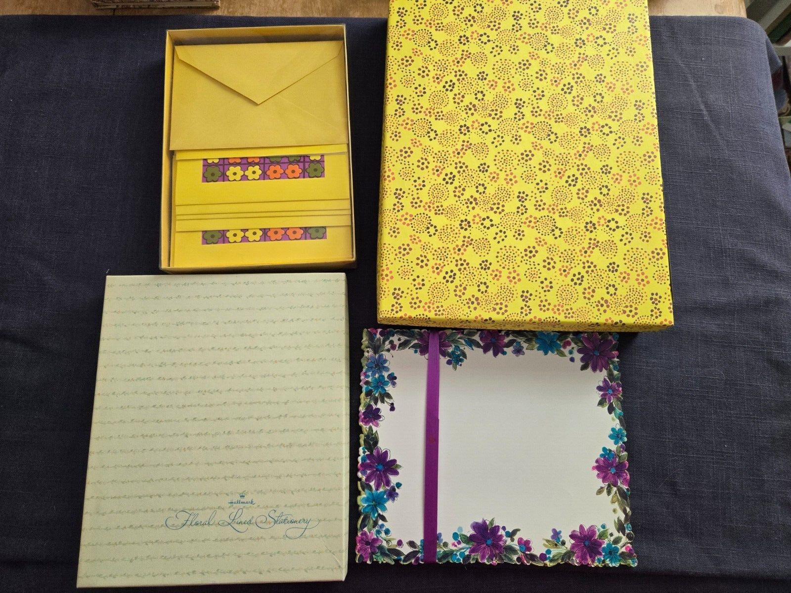lot of vintage stationery Hallmark Swiss Delight floral 3 boxes plus sheets