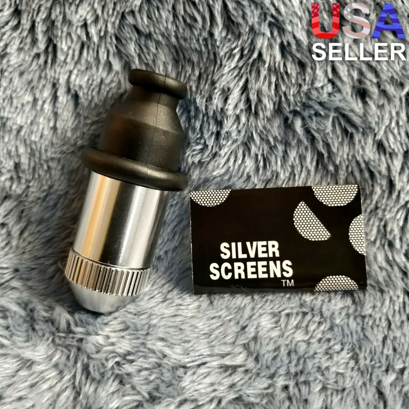 Small Flared Silver Bullet Smoking Pipe Tobacco Herb Portable Metal Travel Size