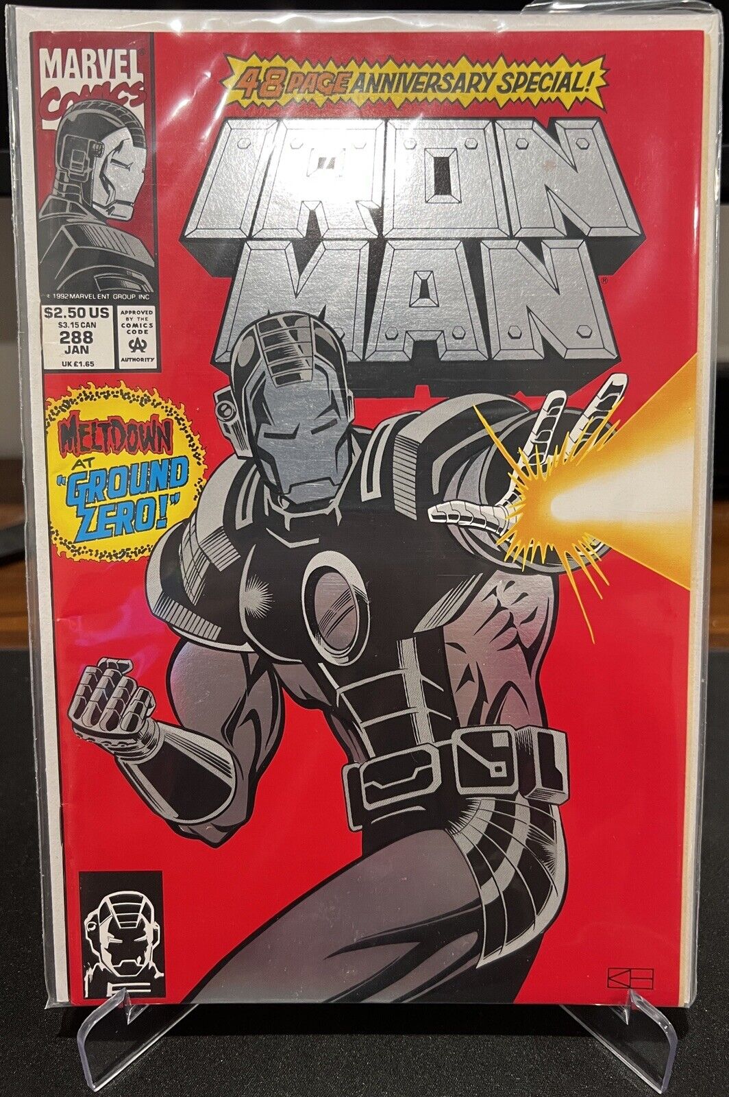 IRON MAN #288 (1992) Marvel Comics Anniversary Special / SILVER FOIL ~ VF+