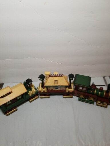Vintage Wooden Train Hand Painted