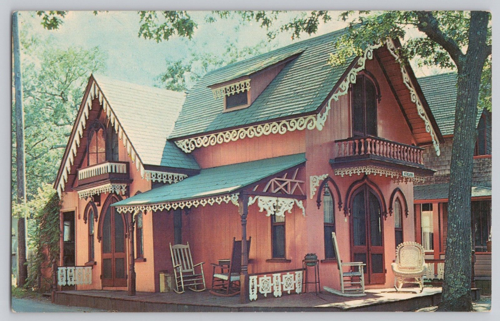 Gingerbread Cottage Oak Bluffs, Mass. On Martha\'s Vineyard Vintage Postcard