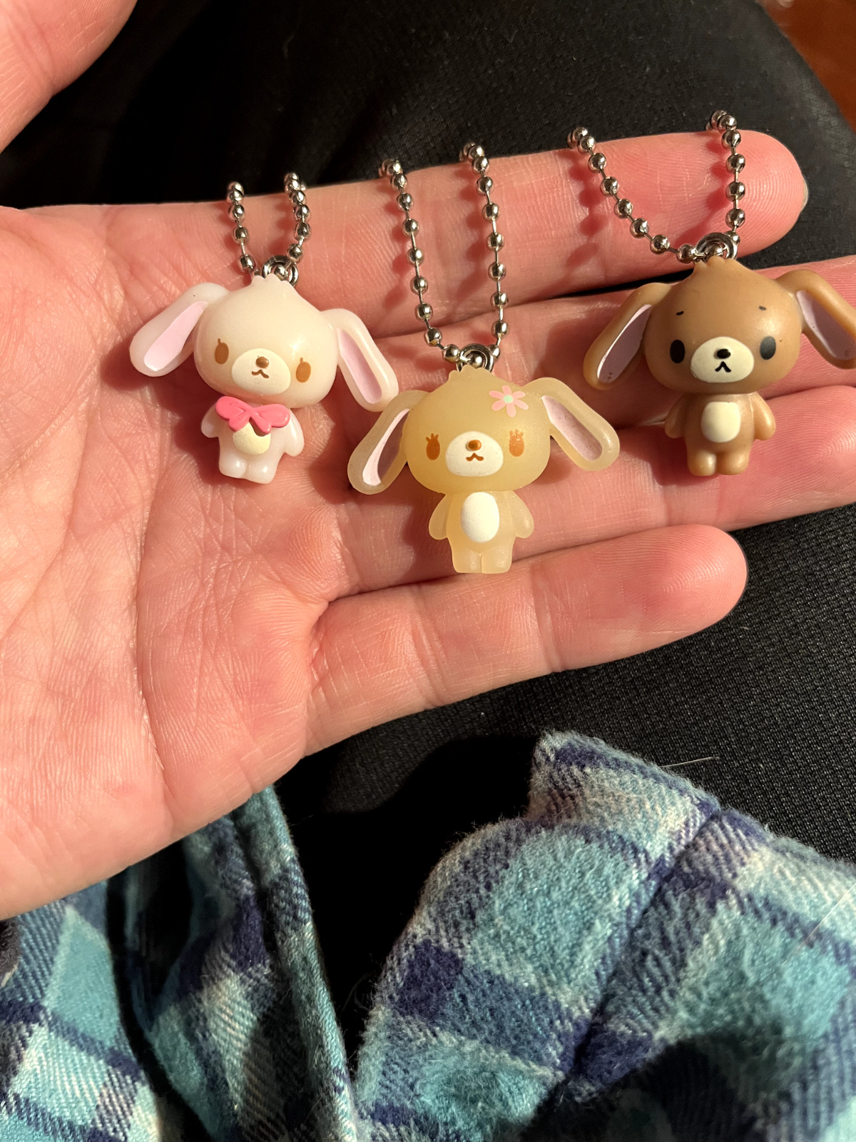 Sanrio Sugar Bunnies Hanausa Shirousa Kurousa Charms 3x