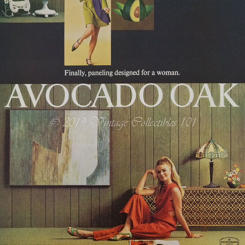 1968 Georgia Pacific Chateau Avocado Oak Home Design photo art decor vintage ad